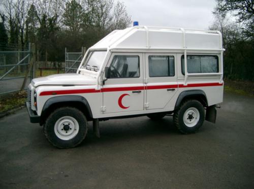 Land Rover Defender Ambulance conversion with external cage