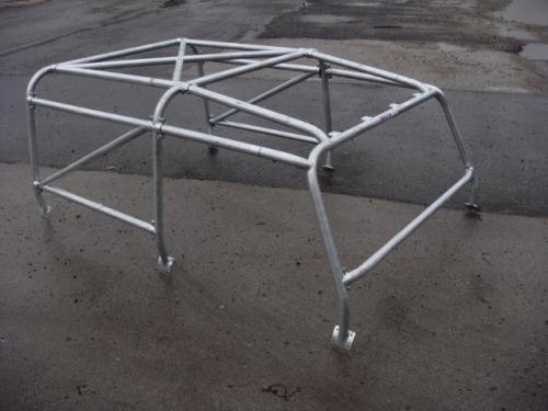 Galvanised Land Rover roll cage